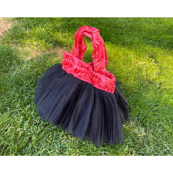 Gothic Baby Princess Tote, Gothic Bride Tote, Wedding Bags, Red Black Tote - Picture 3 of 4